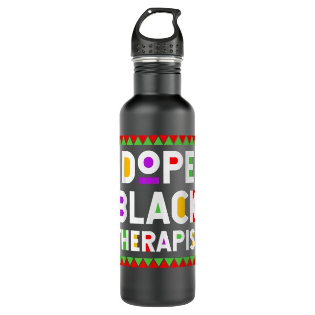 Botella De Agua Dope Black Therapist African American Job Proud Pr (Anverso)