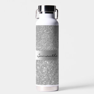 Botella De Agua Dorado Rosa Brillante Diamante Brillo Metalizado M