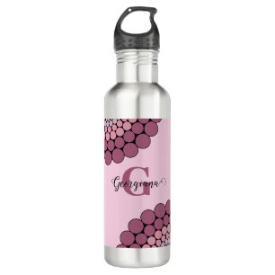 Botella De Agua Dot floral Dusky Rosa radiante personalizado Manda