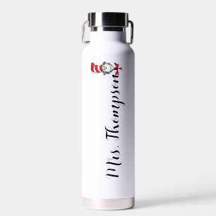 Botella De Agua Dr. Seuss   Cat en el nombre personalizado del ico