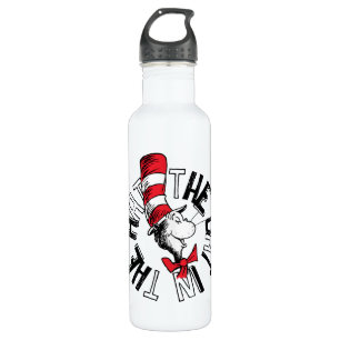 Botella De Agua Dr. Seuss   Gato en el arte redondo Gorra