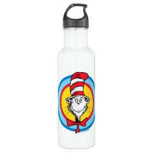 Botella De Agua Dr. Seuss   Gato en el gráfico de la cabeza del Go