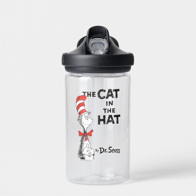 Botella De Agua Dr. Seuss | Gato en el libro de Gorras (Delante)
