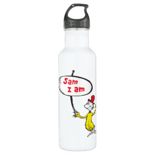 Botella De Agua Dr. Seuss   Rótulo de Sam-I-Am