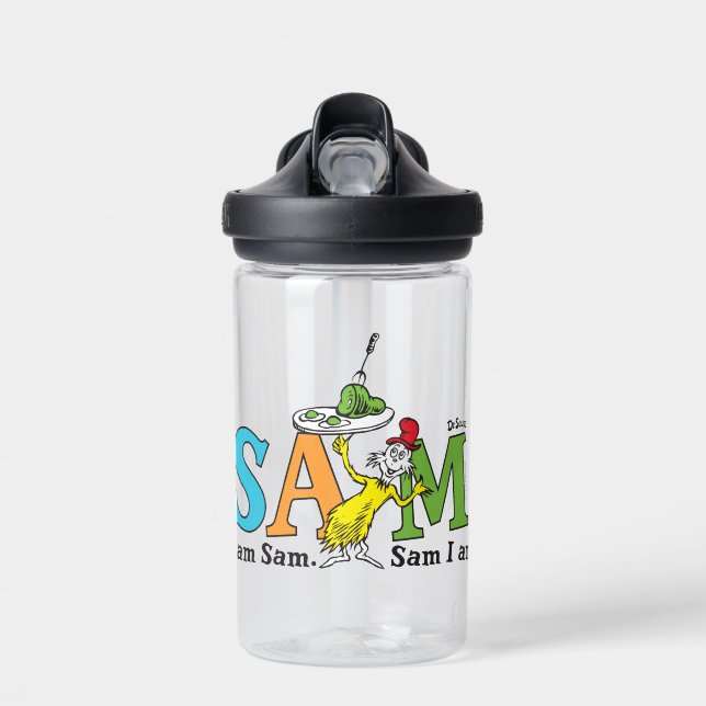 Botella De Agua Dr. Seuss | Soy Sam. Sam soy yo. (Delante)