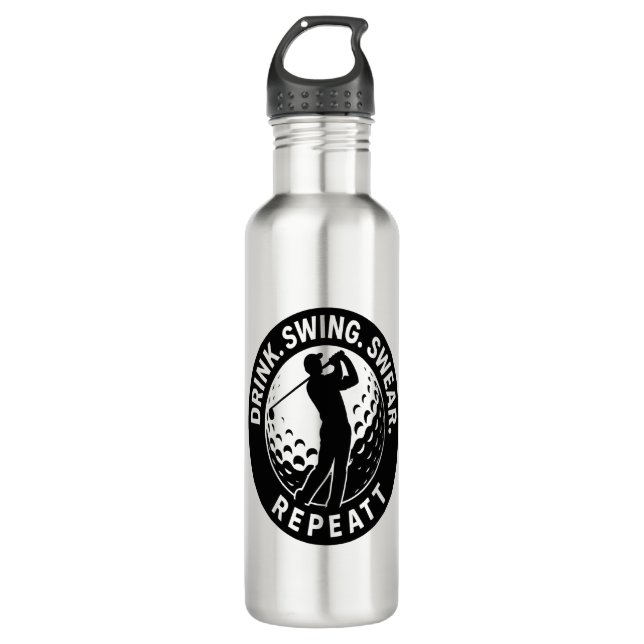 Botella De Agua Dragar Swing Swear Repeat Golf (Anverso)