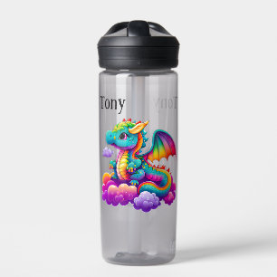 Botella De Agua Dragón Azul Personalizable para Niños