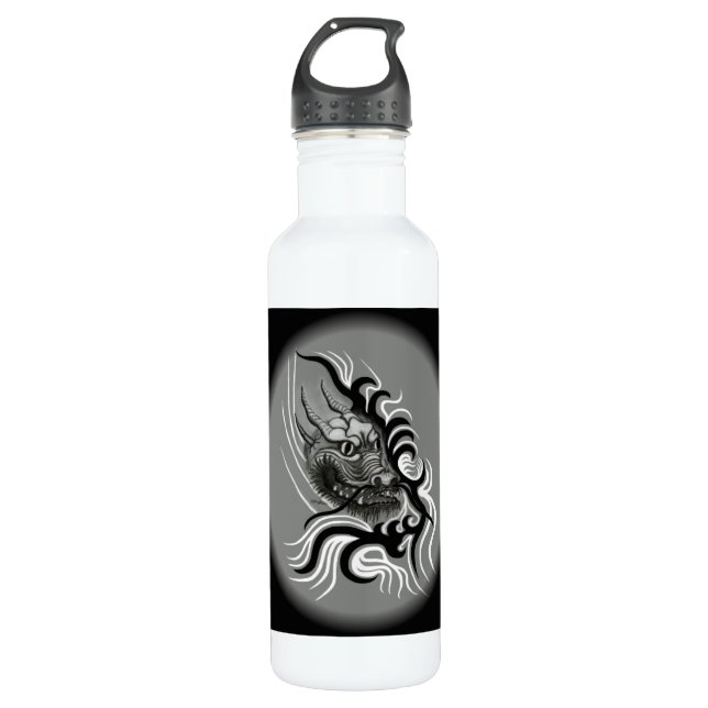 Botella De Agua Dragón chino en tatuaje (Anverso)