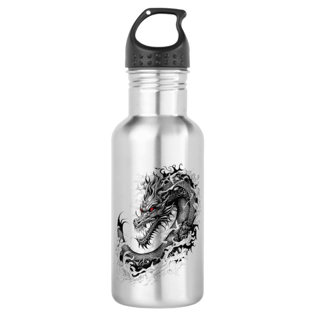 Botella De Agua Dragon Fantasy Wild Animal Ilustracion Tattoo (Anverso)