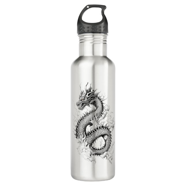 Botella De Agua Dragon Fantasy Wild Animal Ilustracion Tattoo (Anverso)