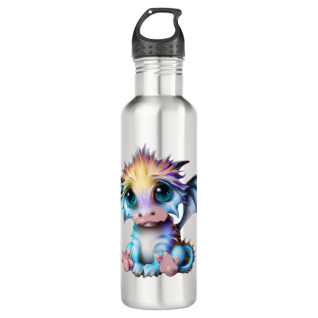 Botella De Agua Dragón infantil kawaii lindo y adorable (Anverso)
