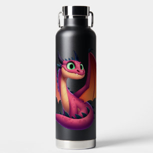 Botella De Agua Dragón personalizado morado/rojo