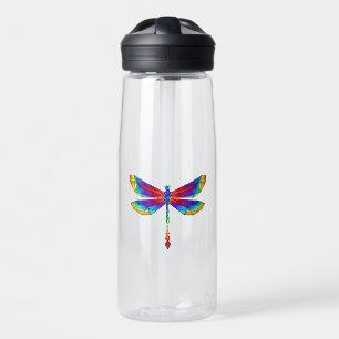 Botella De Agua Dragón poligonal arcoiris