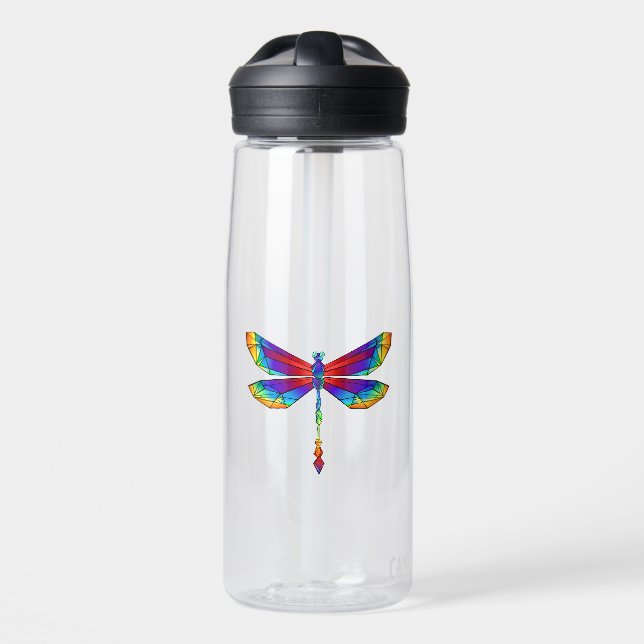 Botella De Agua Dragón poligonal arcoiris (Delante)