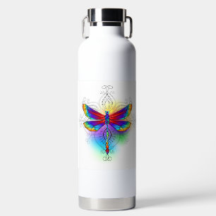 Botella De Agua Dragón poligonal arcoiris