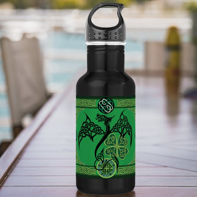 Botella De Agua Dragón Verde Irlandés Celta (Subido por el creador)