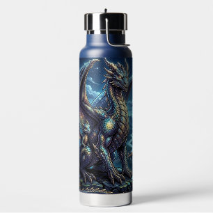 Botella De Agua Dragones celestiales iluminados por la luna y cast