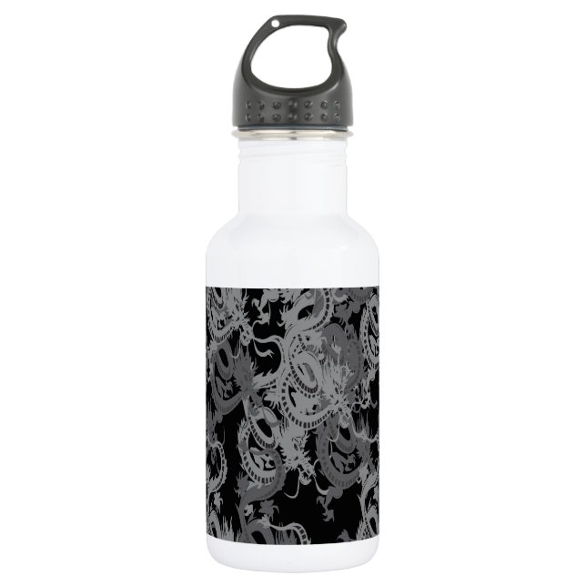 Botella De Agua Dragones grises de Ying Yang (Anverso)
