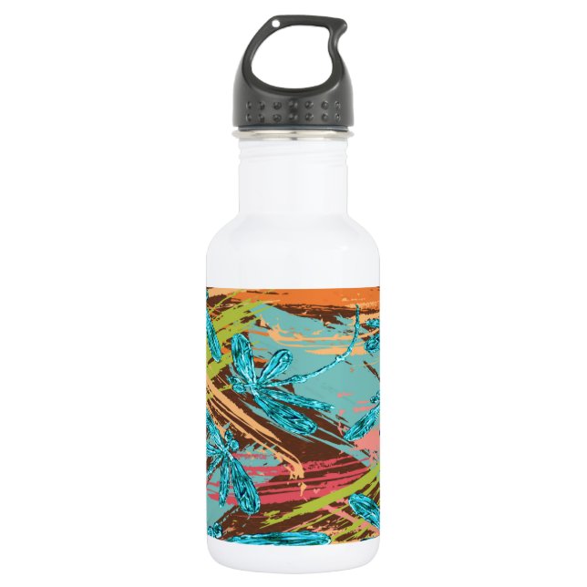 Botella De Agua Dragonfly Turquoise Splash (Anverso)