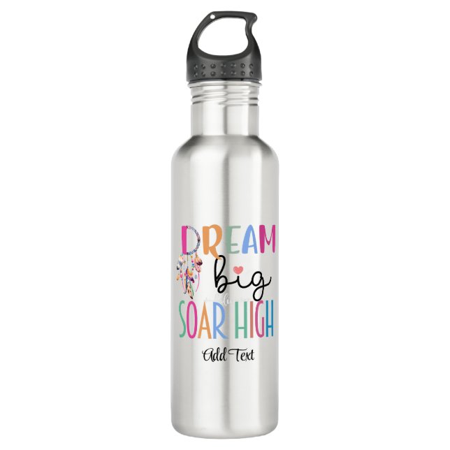 Botella De Agua Dream Big Soar High Boho Motivational Dreamcatcher (Anverso)