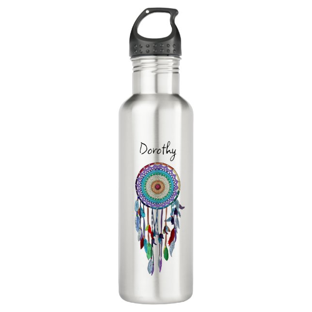 Botella De Agua Dreamcatcher personalizado (Anverso)