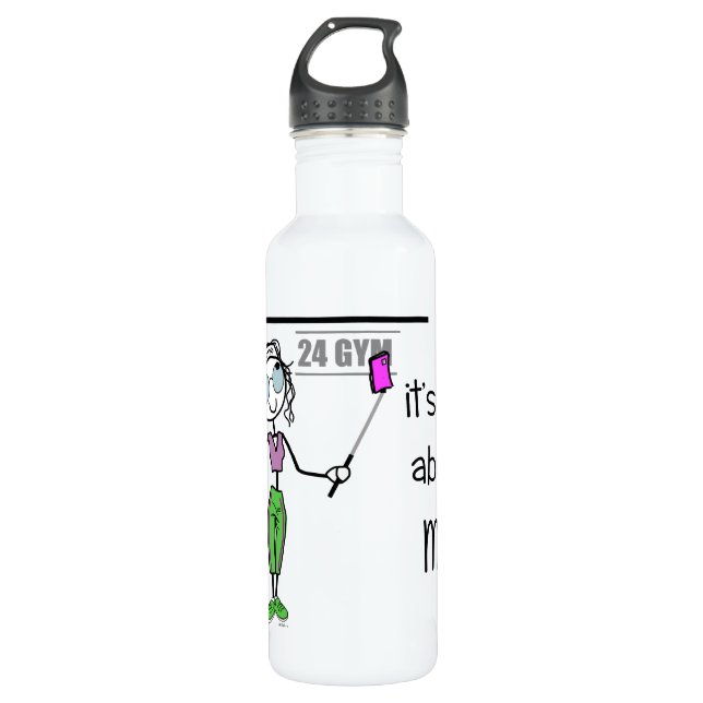 Botella De Agua Drogadicto Selfie del gimnasio todo sobre mí (Anverso)