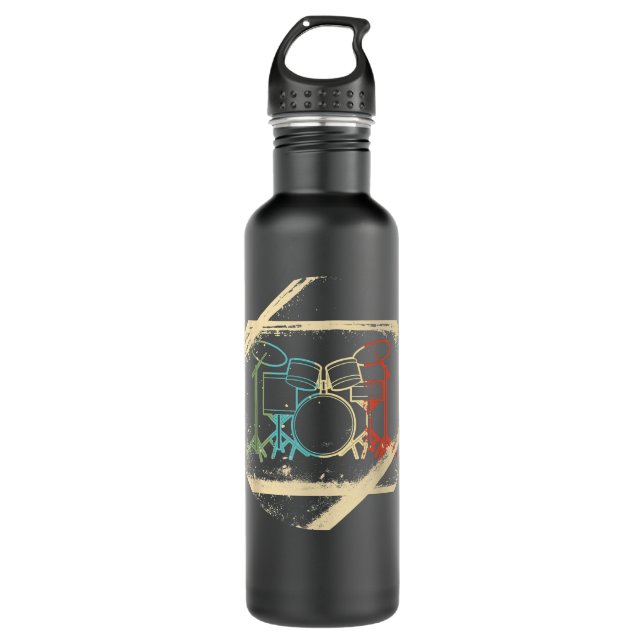 Botella De Agua Drum Drummer Instrumentos Musicales Rock On Genre  (Anverso)
