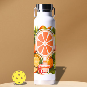 Botella De Agua Ducha de Novia de Pickleball con Retros Tropicales