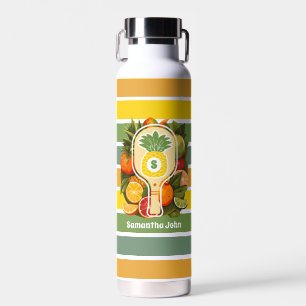 Botella De Agua Ducha de Novia Retro Tropical de Piña de Picklebal