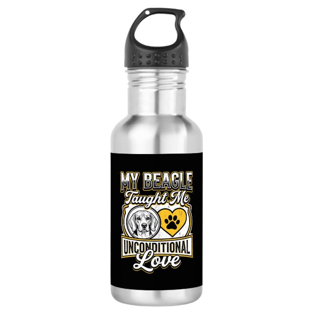 Botella De Agua Dueño de perro Beagle amor incondicional (Anverso)