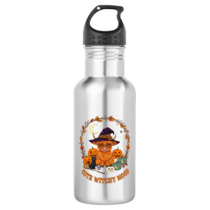 Botella De Agua Dulce Ambiente de Bruja Halloween Vaca de las Tier