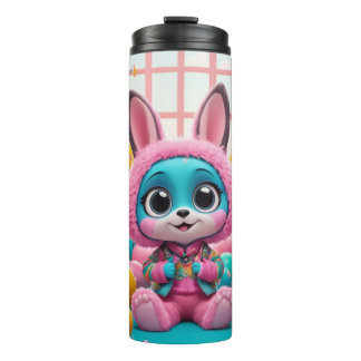 Botella de agua dulce de conejo azul adorable en
