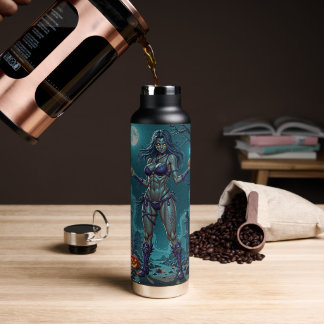 Botella De Agua Dulce de Halloween o Novia Zombi con Cerebros
