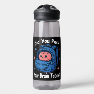 Botella De Agua Dulce “¿Empacaste tu cerebro hoy?” Juego de palabr