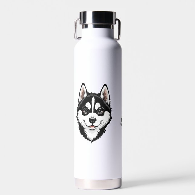 Botella De Agua Dulce Husky Puppy Siberian (Delantero)