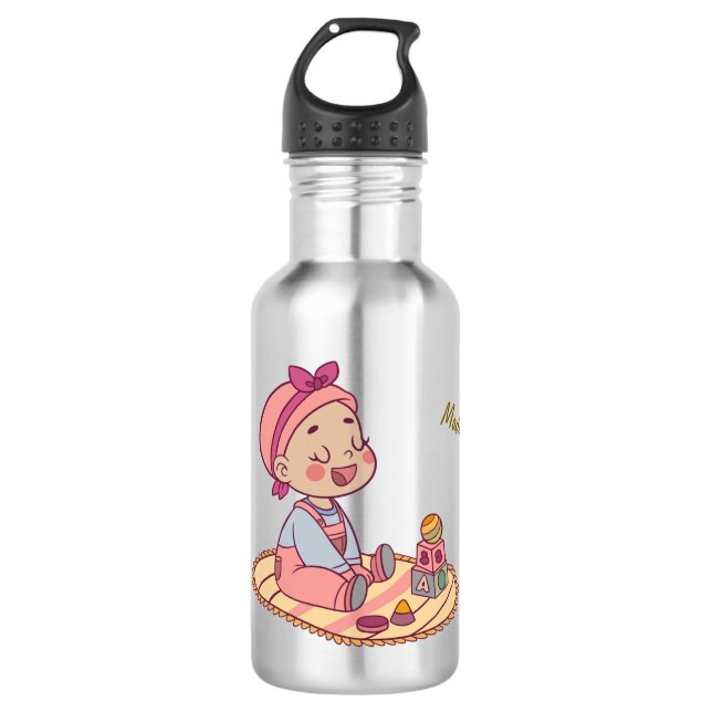 Botella De Agua Dulce niña Feliz Cumpleaños (Anverso)