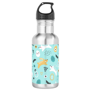 Botella De Agua Dulce Patrón de Conejo de Pascua conejos kawaii Hu