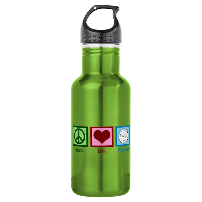 Botella De Agua Dulce Paz Amor Voleibol (Anverso)