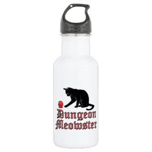 Botella De Agua Dungeon Meowster Funny RPG Cat con dados