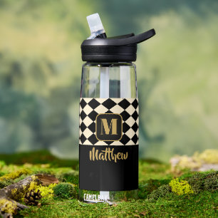 Botella De Agua Duo Black & Cream Custom Names