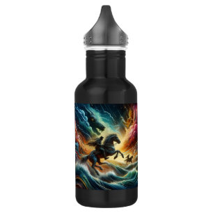 Botella De Agua Dúo dinámico: Aventura tormentosa a caballo