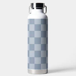Botella De Agua Dusty Blue Checkerboard