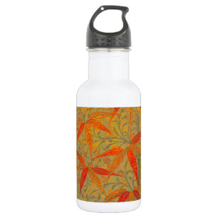 Botella De Agua Earthy Bamboo Art Print Naranja
