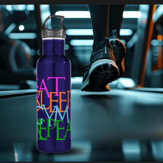 Botella De Agua Eat. Sleep. Gym. Repeat. Exercise (Subido por el creador)