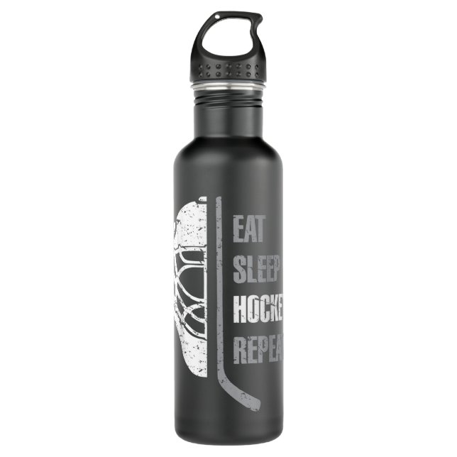 Botella De Agua Eat Sleep Hockey Repeat Christmas For Kids Teen Ad (Anverso)