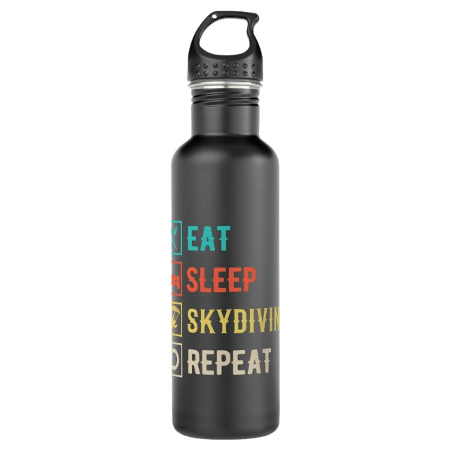 Botella De Agua Eat Sleep Skydiving Repetir Parapente Skydiver Sk (Anverso)