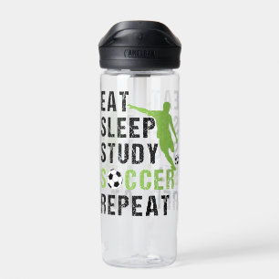 Botella De Agua Eat Sleep Study Soccer Repetir jugador de fútbol d