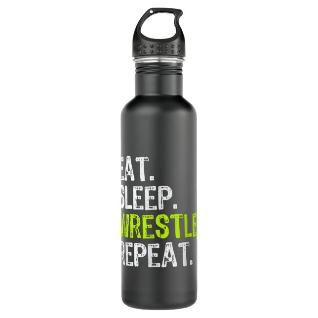 Botella De Agua Eat Sleep Wrestle Repeat Wrestling Wrestler (Anverso)