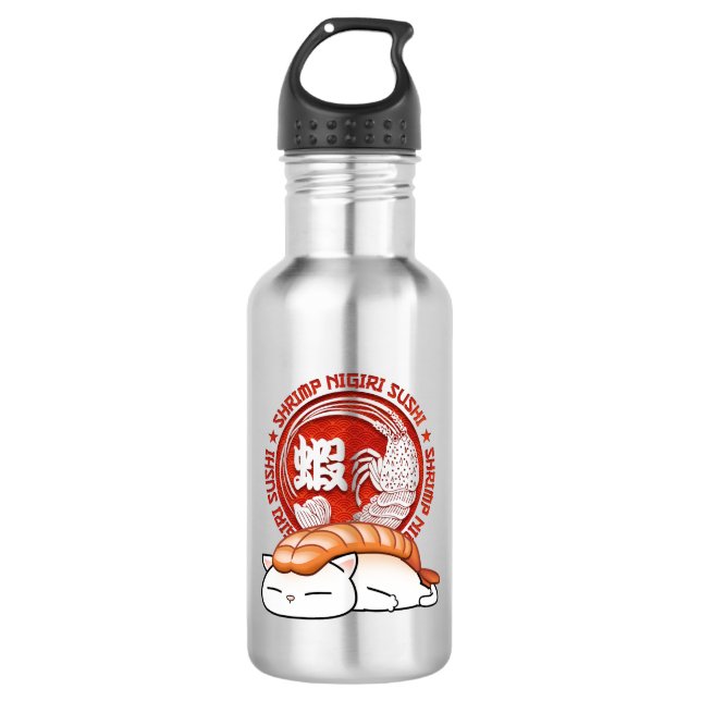 Botella De Agua Ebi Shrimp Sushi Cat (Anverso)