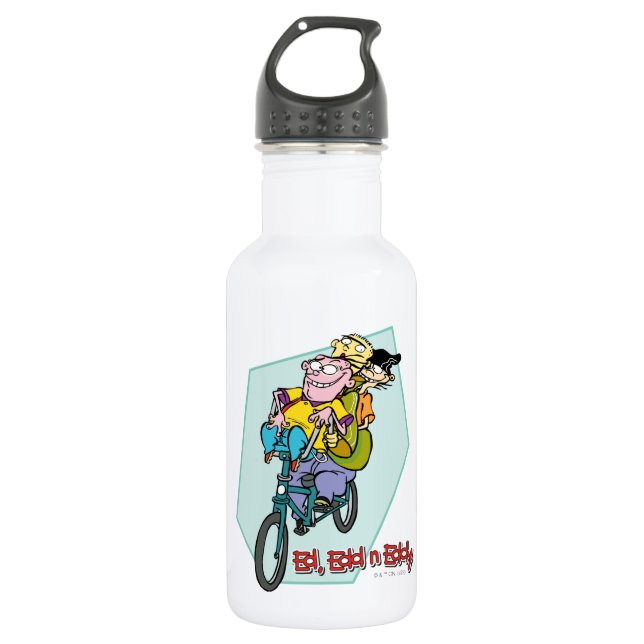Botella De Agua Ed, Edd, y Eddy en una bicicleta (Anverso)